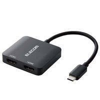 Type-C映像変換アダプタ HDMI 2ポート 映像出力 4K/2K対応 RoHS AD-CHDMI2BK エレコム 1個