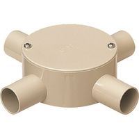 未来工業 未来 露出用丸形ボックス平蓋4方出 PVM36-4J 1個 203-9696（直送品）