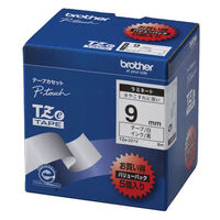 ブラザー ラミネートテープカセット５本入白テープ黒文字９ｍｍ TZe-221V 10個（5個入×2パック）