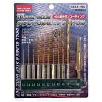 GREATTOOL 11pcs.鉄工用チタンドリル&ステップドリル HSS鋼チタンコーティング GTHSー11 4904781380046（直送品）