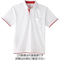 トムス 4.4オンスドライレイヤードBDポケット付ポロシャツ ホワイト×レッド 00315-AYP-710