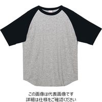 トムス 5.6オンスヘビーウエイトラグランTシャツ 杢グレー×ブラック 00106-CRT-805