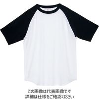 トムス 5.6オンスラグランTシャツ ホワイト×ブラック L 00106