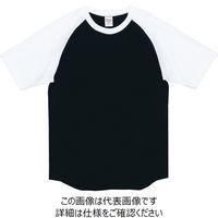 トムス 5.6オンスラグランTシャツ ブラック×ホワイト 3XL 00106