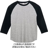 トムス 5.6オンスヘビーウエイトベースボールTシャツ 杢グレー×ブラック 00107-CRB-805