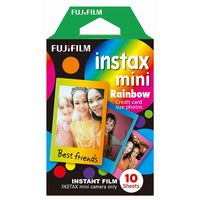 富士フイルム instax mini チェキフィルム レインボー柄10枚 4547410225754 10枚×10点セット（直送品）