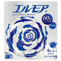 エルモアトイレットペーパー 4ロール シングル 60M 花の香り 4971633162372 4巻×6点セット カミ商事（直送品）