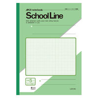 日本ノート スクールラインＡ４判　方眼罫　緑 LAS10G 1セット（15冊）