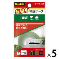 スリーエム ジャパン スコッチ超強力両面テープ　透明 PV-CLR 1セット（5パック）