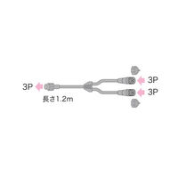 【イルミネーション】 Y型分岐コードNH（3P・1.2m）（SJシリーズ） SJ-NH06-Y12-3P 1個 ジェフコム（直送品）