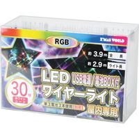 東京ローソク製造 ＬＥＤワイヤーライト　３０球　ＲGＢ 99788 2個（直送品）