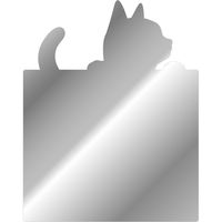 ミラー　ねこ　角型　ミラーステッカー　ウォールミラー　アクリル製　鏡　シール　壁　猫　ネコ（直送品）