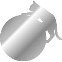 ミラー　ねこ　丸形　ミラーステッカー　ウォールミラー　アクリル製　鏡　シール　壁　猫　ネコ（取寄品）