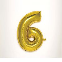 いろは出版 NUMBER BALLOON ナンバー【6】バルーン ゴールド SFNG-06 1セット(1個×2)