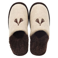 【スリッパ】オクムラ タッセル刺繍バブーシュ M ベージュ（直送品）