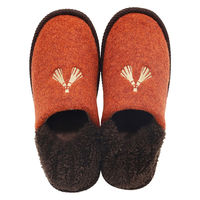 【スリッパ】オクムラ タッセル刺繍バブーシュ M オレンジ（直送品）