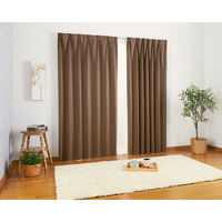 ユニベール シンプルドレープ 1級遮光カーテン 1000×2100mm  ブラウン 1セット(2枚入)（直送品）