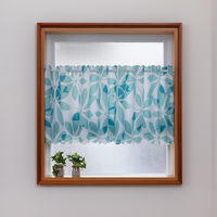 ユニベール カフェカーテン ハッスイリーフ 1450×450mm  ブルー 1枚（直送品）