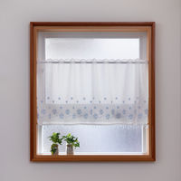 ユニベール リズ2 カフェカーテン 1050×650mm  ブルー 1枚（直送品）