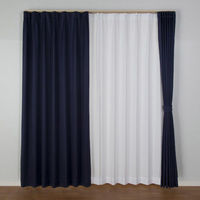 ユニベール セーブ 3級遮光カーテン 遮熱 2000×1780mm ネイビー 1セット(2枚入)（直送品）