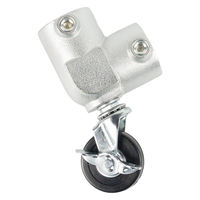 グリーンクロス 単管用ジョイント金具 Sタイプ 中キャスター付き エルボ型 S-14-2L-100-T 1個（直送品）