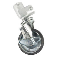 グリーンクロス 単管用ジョイント金具 Sタイプ 大キャスター付き エルボ型 S-14-2L-150-T 1個（直送品）