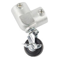 グリーンクロス 単管用ジョイント金具 Sタイプ 小キャスター付き エルボ型 S-14-2L-65-T 1個（直送品）