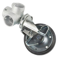 グリーンクロス 単管用ジョイント金具 Sタイプ 大キャスター付き コーナー型 S-14-3Y-150 1個（直送品）