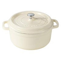 LIV PLUS CAROTE(カローテ) ココット鍋 24cm IH ホーロー鍋 ホワイト NM-5235 1個（直送品）