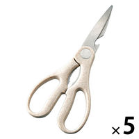 くらしあす エコなハンドル キッチンばさみ 249389 1セット（1個×5） はさみ キッチンバサミ 栓抜き