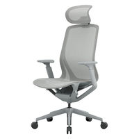 【車上渡し】アール・エフ・ヤマカワ アリア チェア 可動肘付 ヘッドレスト付 ライトグレー 1脚（直送品）