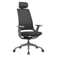 【車上渡し】アール・エフ・ヤマカワ ハグ チェア 可動肘 ランバー付 ヘッドレスト付 ブラック×グレーフレーム 1脚（直送品）