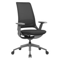 【車上渡し】アール・エフ・ヤマカワ ハグ チェア 可動肘 ランバー付 ブラック×グレーフレーム 1脚（直送品）