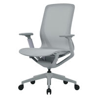 【車上渡し】アール・エフ・ヤマカワ アリア チェア 可動肘付 ライトグレー 1脚（直送品）