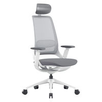 【車上渡し】アール・エフ・ヤマカワ ハグ チェア 可動肘 ランバー付 ヘッドレスト付 ライトグレー×ホワイトフレーム 1脚（直送品）