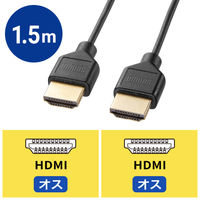 サンワサプライ  イーサネット対応ハイスピードHDMIケーブル 1.5m スリム＆スモール KM-HD20-SS15N（直送品）