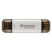 トランセンドジャパン  スティック型ＳＳＤ　ＵＳＢ　１０Ｇｂｐｓ　１ＴＢ　シルバー TS1TESD310S（直送品）