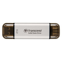トランセンドジャパン  スティック型ＳＳＤ　ＵＳＢ　１０Ｇｂｐｓ　２ＴＢ　シルバー TS2TESD310S（直送品）