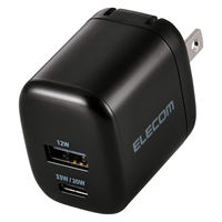 USB充電器 タイプC PD 33W USB-C×1 USB-A×1 小型 黒 EC-AC11433BK エレコム 1個（直送品）