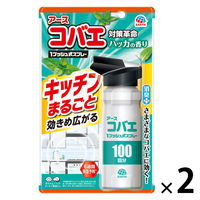 アースコバエ キッチンまるごと 1プッシュ式スプレー 100回分 1セット（1個×2） アース製薬