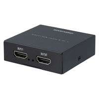グリーンハウス  ＨＤＭＩスプリッタ　４Ｋ２Ｋ　２ポート　メタルブラック GH-HSPK2-BK（直送品）
