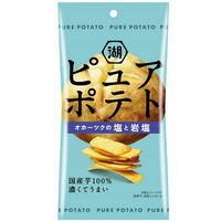 湖池屋 スリムバッグ ピュアポテト 厚切りひとくちカット オホーツクの塩と岩塩 4901335137958 1セット(32g×12個)（直送品）