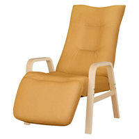 【軒先渡し】アイリスオーヤマ リクライニングウッドアームチェア イエロー 1台（直送品）