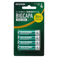 アイリスオーヤマ BIGCAPA basic plus アルカリ乾電池 単4形 4本パック LR03Bbp/4B 1セット(240個入)（直送品）
