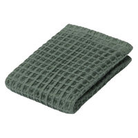 無印良品 ワッフルハンドタオルループ付き（新） ３４×３５ｃｍ グリーン 良品計画