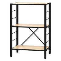アイリスオーヤマ 組立簡単 連結スチールラック 幅560×奥行345×高さ802mm ナチュラルオーク 1台（直送品）