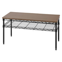 アイリスオーヤマ カラーメタルラック テーブル 幅760×奥行360×高さ400mm ブラック 1台（直送品）