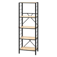 アイリスオーヤマ 組立簡単 連結スチールラック 幅560×奥行345×高さ1592mm ナチュラルオーク 1台（直送品）