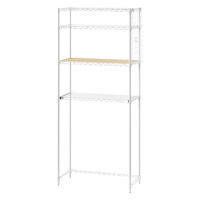 アイリスオーヤマ カラーメタルラック ペール上ラック ハイタイプ 幅750×奥行350×高さ1800mm ホワイト 1台（直送品）