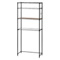 アイリスオーヤマ カラーメタルラック ペール上ラック ハイタイプ 幅750×奥行350×高さ1800mm ブラック 1台（直送品）